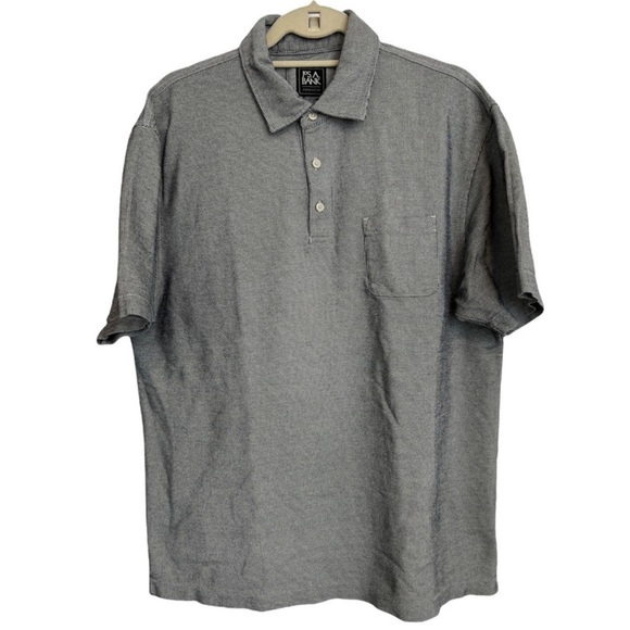 Jos. A. Bank Mens Grey Traveler Short Sleeve Front Pocket Cotton Polo Size XL - Picture 2 of 4